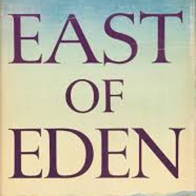 A copy of John Steinbeck’s East of Eden, the novel featuring the character Aron Trask.