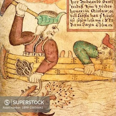 A medieval Icelandic manuscript page associated with the Edda.