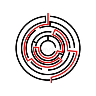 A simple diagram distinguishing an outer boundary from a center.