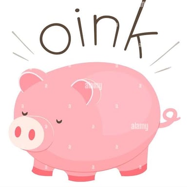 A pig, representing the sound written as “oink.”