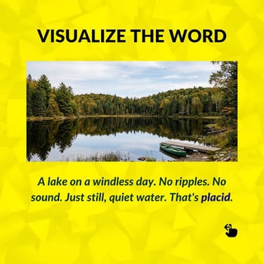 A quiet, motionless body of water.