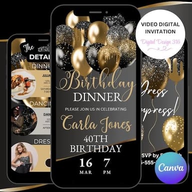 A party invitation displayed on a smartphone.