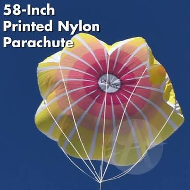 Lightweight woven nylon fabric used in a parachute canopy.