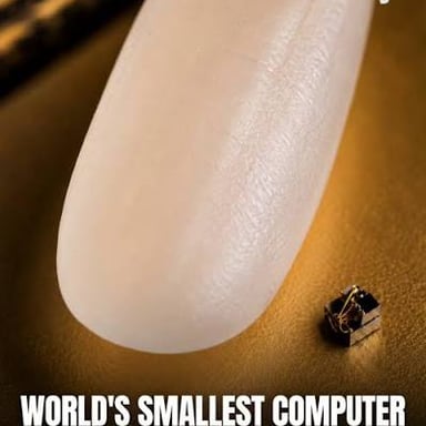 A tiny object shown beside a much larger object.