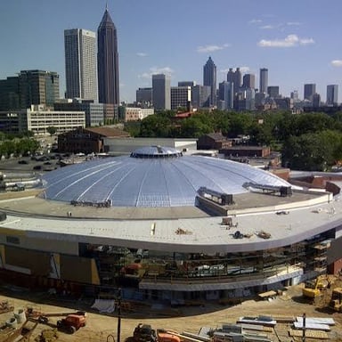 The Atlanta skyline, representing the city whose residents are called Atlantans.