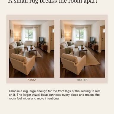 Two rooms of different sizes, with one visibly more spacious.