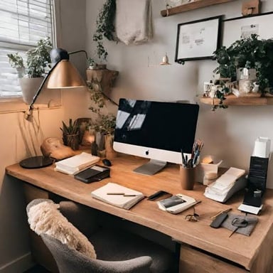 A comfortable desk setup suggesting an easygoing office job.