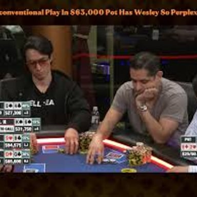 A poker player placing chips into the pot as an ante