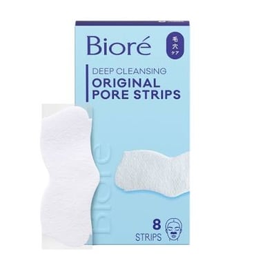 Bioré pore-cleansing strips, an adhesive skin-care product used to lift surface debris.
