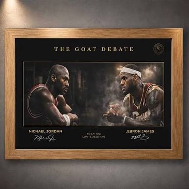 A goat-cheese log alongside images of basketball players Jordan and LeBron, illustrating the two readings of GOAT.