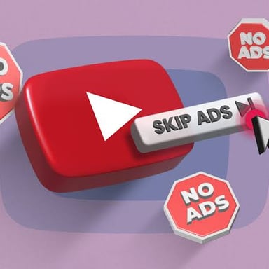 A video player with a button to skip an advertisement.