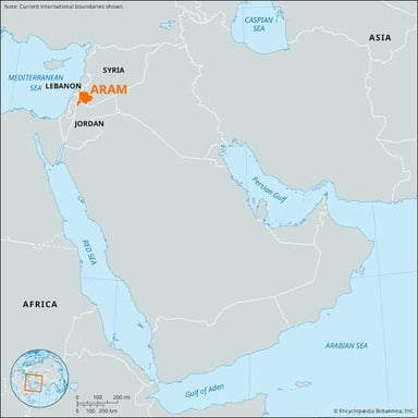 Map showing ancient Aram in the region of present-day Syria