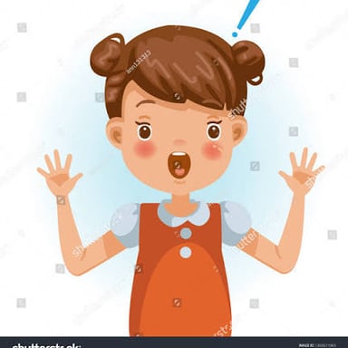 A surprised cartoon character reacting with alarm.