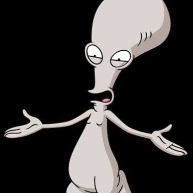 Characters from the animated sitcom American Dad!, including the Smith family and alien Roger.
