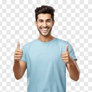 A person giving an enthusiastic thumbs-up