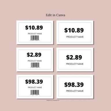 A price tag indicating the cost per item