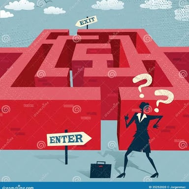 A person facing a dilemma, representing being in a bind.