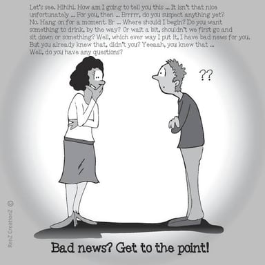 A person reluctantly confirming unwelcome news