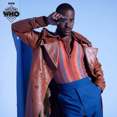 Ncuti Gatwa portraying the Fifteenth Doctor in Doctor Who.
