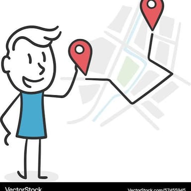 A person tracing a route on a map