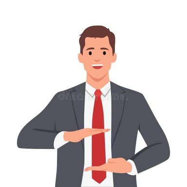 A person holding their hands apart to indicate an approximate size.