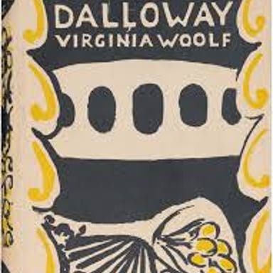 A book cover for Virginia Woolf's novel Mrs. Dalloway.