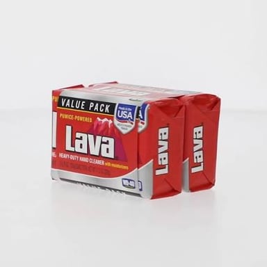 A bar of Lava heavy-duty hand soap, known for its pumice-containing formula.
