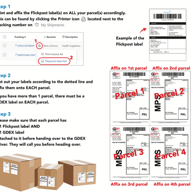 A label attached to the side of a package.