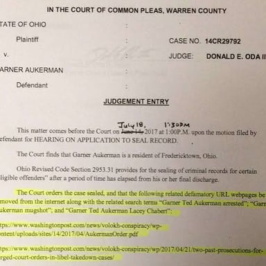 An official court document bearing a judge’s signature.