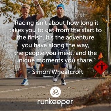 Someone encouraging a runner during a race.