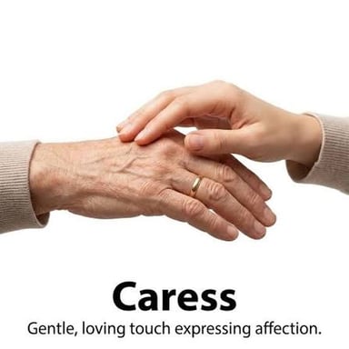 A hand giving a gentle affectionate touch