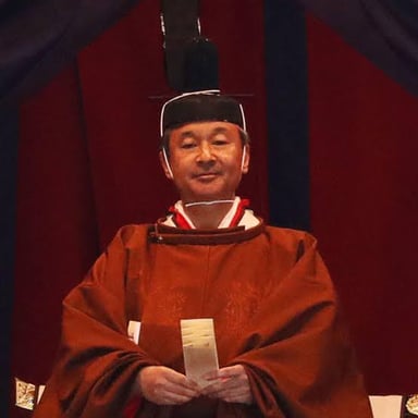 The Japanese emperor attending an official ceremonial event.