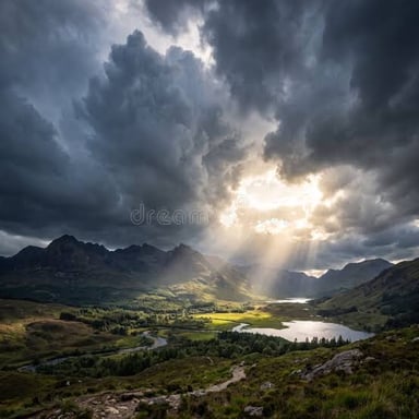 A dark, overcast landscape conveying a bleak mood.