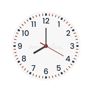 A clock illustrating a second as a unit of time