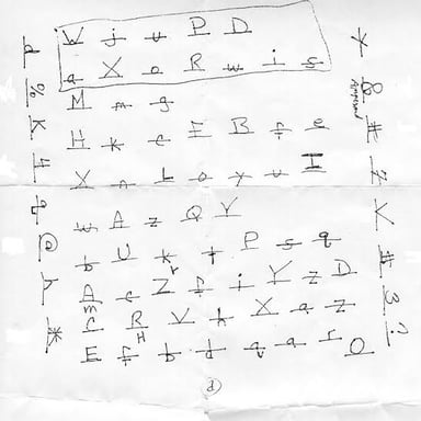 A loosely worded handwritten hint that gives little specific guidance.