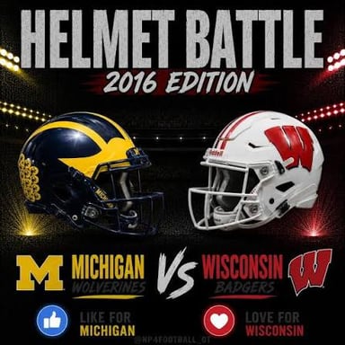 Michigan Wolverines and Wisconsin Badgers athletes competing