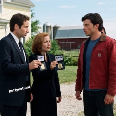 Promotional image of FBI agents Mulder and Scully from The X-Files, a series known for UFO mysteries.