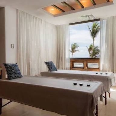 A peaceful spa treatment room at a health retreat