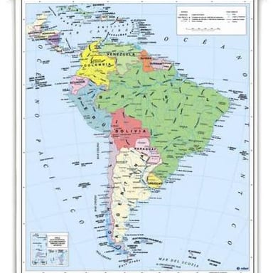 A map of South America with “sur” used for south.