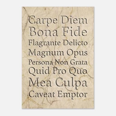 An inscription displaying the Latin phrase “carpe diem.”