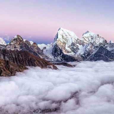 A Himalayan mountain landscape in Nepal.