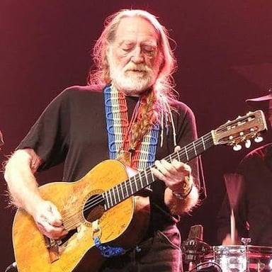 Country singer-songwriter Willie Nelson with his guitar, Trigger.