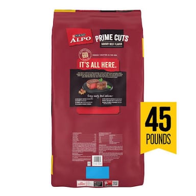 Packaging for ALPO dog food.
