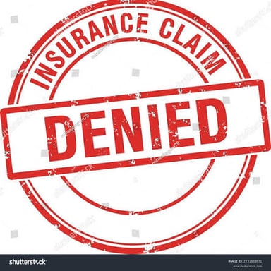 A document bearing a clear indication that an application was denied.