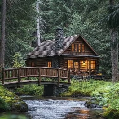 A quiet cabin surrounded by nature