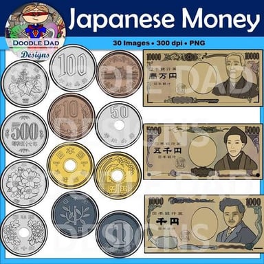 Japanese yen notes and coins