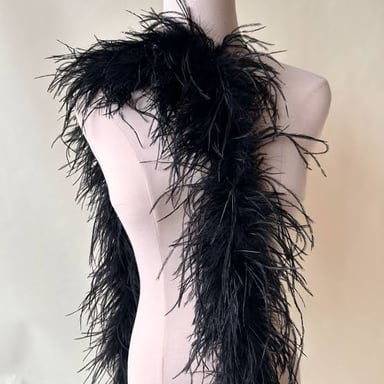 Colorful feather boa used as neckwear