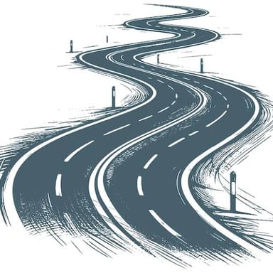 A long winding road stretching toward the horizon.
