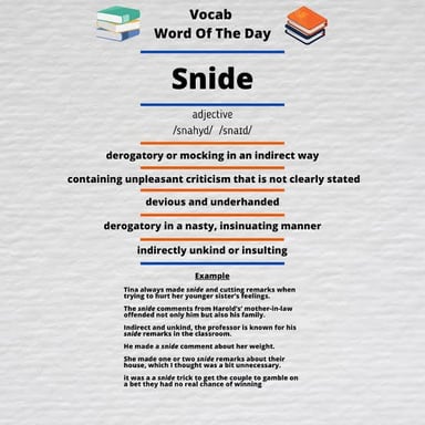 A visual illustrating a slyly mocking or cutting remark.