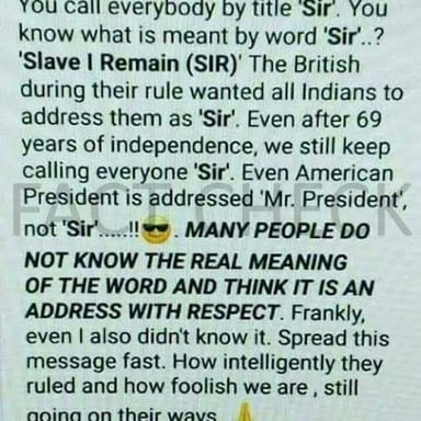 A respectful conversation illustrating the use of “sir” as a polite form of address.